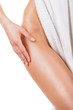 Woman checking cellulite