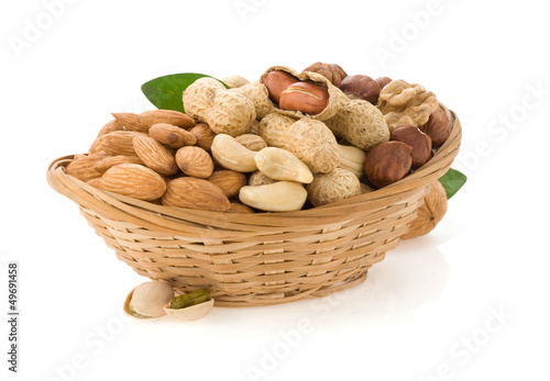 Photo: set of nuts on white set of nuts on white