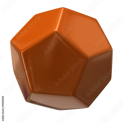 Illustration: Orange dodecahedron isolated on white background Orange dodecahedron isolated on white background