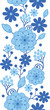 Raster Delft blue Holland flowers elegant vertical seamless