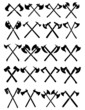 Crossed Axes Set in White Background