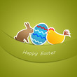 벡터 일러스트(편집용 파일):Vector Simple green easter card Vector Simple green easter card
