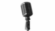 vintage microphone loop rotate on white background