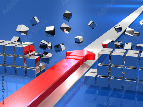 Illustration: Rendered image depicting a breakthrough barrier Rendered image depicting a breakthrough barrier