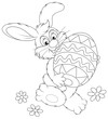 Vector: Easter Bunny carrying a decorated Easter egg Easter Bunny carrying a decorated Easter egg