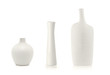 Three white vases