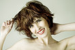 young woman with brown short hairs