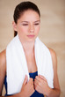 Breathing deeply after working out