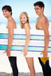 Surfers in summer
