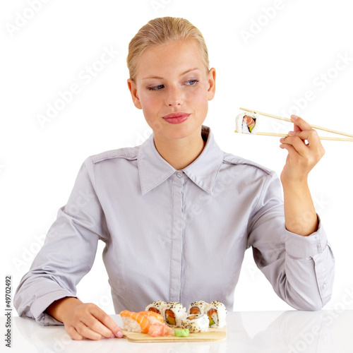Photo: Trying sushi for the 1st time Trying sushi for the 1st time