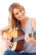 Enjoying her musical talents