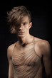Portrait of Young Romantic Man Metrosexual with Shaddy Hair