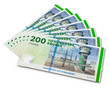 Foto: Stack of 200 Danish krone banknotes Stack of 200 Danish krone banknotes