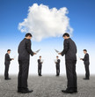 cooperation business and cloud computing concept