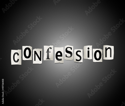 Illustration: Confession concept. Confession concept.