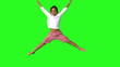 Video: Little girl jumping on green screen Little girl jumping on green screen