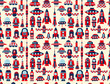 retro seamless rocket pattern