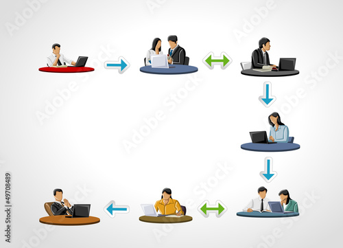 Vector: business people on work process business people on work process