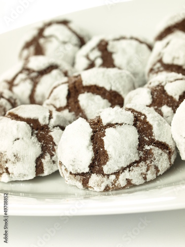 Photo: Chocolate cookies, closeup, isolated Chocolate cookies, closeup, isolated