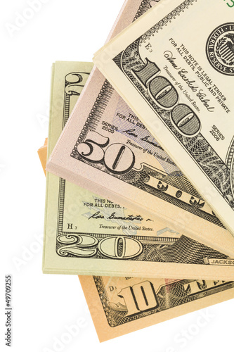 Photo: Viele Dollar Geldscheine Viele Dollar Geldscheine