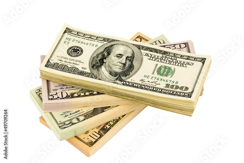 Photo: Viele Dollar Geldscheine Viele Dollar Geldscheine