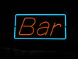 Red neon bar sign