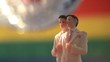 Gay groom cake toppers with disco ball