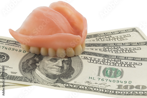 Photo: Gebiss und Dollarnoten Gebiss und Dollarnoten
