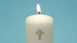 Christian candle burning and being blown out