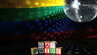 Gay pride blocks at the disco