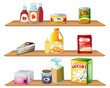Three wooden shelves