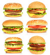 Big hamburgers on white background .