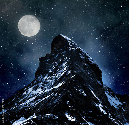 Photo: Matterhorn on night sky Matterhorn on night sky