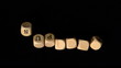 Support dice falling together