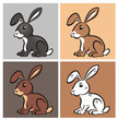 Vector: Rabbit various colored Rabbit various colored