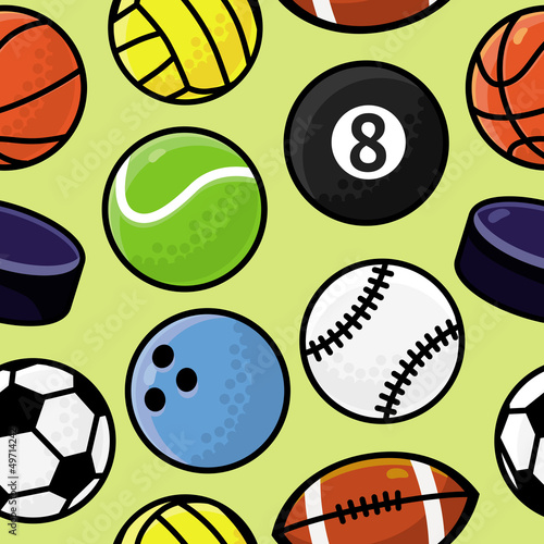 Vector: Vector seamless pattern with sport balls Vector seamless pattern with sport balls