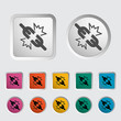 Broken connection single icon