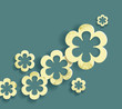 Vector: Greeting card with paper flower Greeting card with paper flower