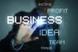 Business woman touching display