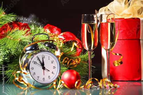 Photo: New Year's still life with glasses New Year's still life with glasses