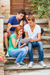 Group of Teenage Friends with Tablet PC