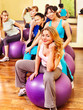 Women in aerobics class.