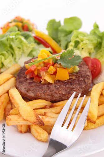 Photo: plate of steak and vegetables plate of steak and vegetables