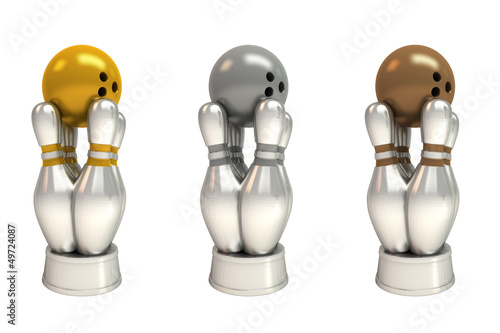 Illustration: Bowlingpreise gold, silber, bronze Bowlingpreise gold, silber, bronze