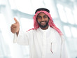Arabic Middle eastern black man with thumb up