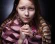 Praying little girl