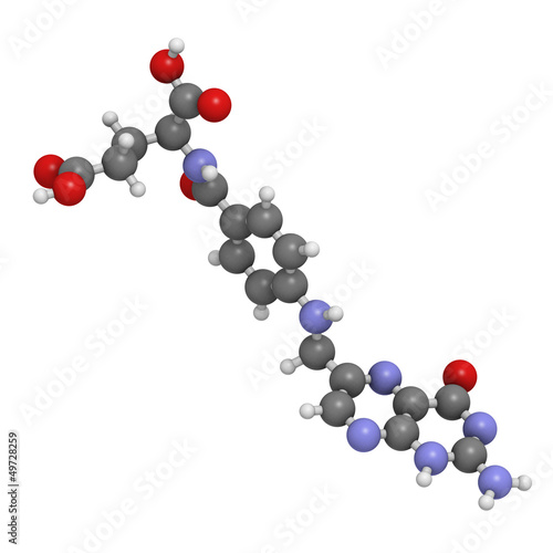 Illustration: Vitamin B9 (folic acid) molecule Vitamin B9 (folic acid) molecule
