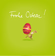 Vektor: rennender Osterhase mit Osterei rennender Osterhase mit Osterei