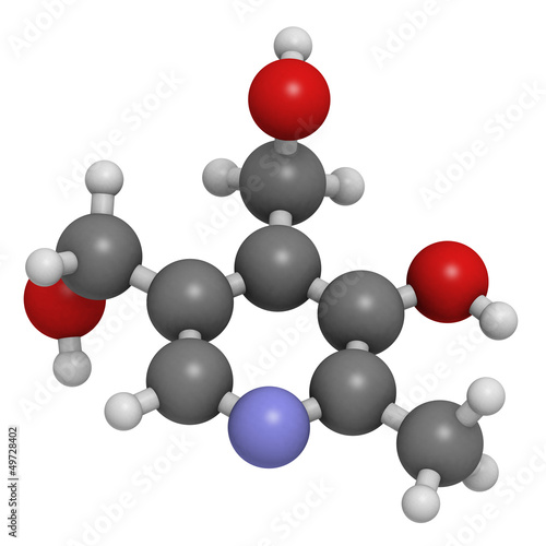 Photo: Vitamin B6 (pyridoxine) molecule Vitamin B6 (pyridoxine) molecule