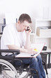 office worker in wheelchair